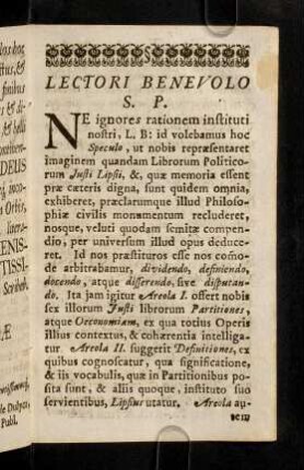 Lectori Benevolo