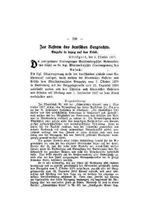 Zur Reform des deutschen Bergrechts