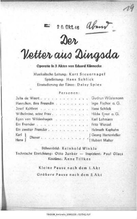 Der Vetter aus Dingsda