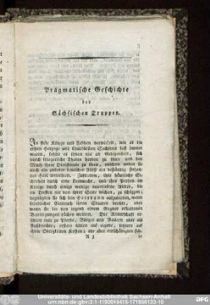 Pragmatische Geschichte der Sächsischen Truppen.