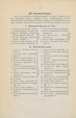I. Gemeinde-Kirchenrath von 1883