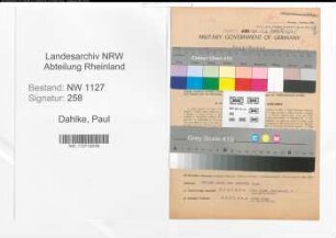 Entnazifizierung Paul Dahlke , geb. 27.09.1895 (Lehrer)