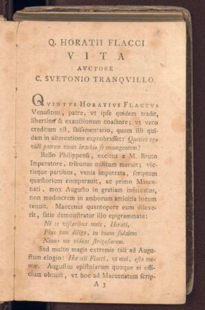 Q. Horatii Flacci Vita