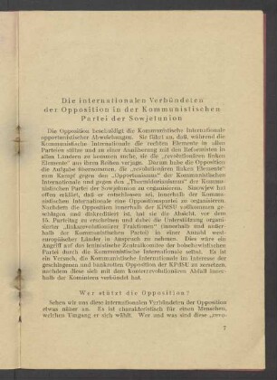Wer stützt die Opposition?