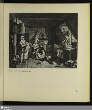 Der verzweifelte Dichter. Kupferstich, 1736