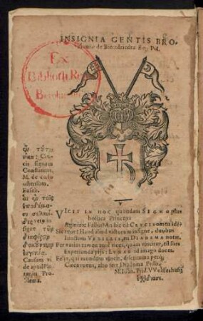 Insignia Gentis Bronioviae de Bietzdziedza Eq. Pol.