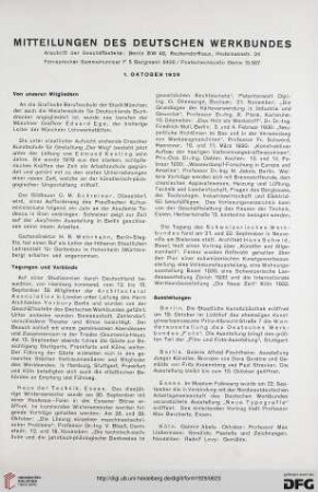 Mitteilungen des Deutschen Werkbundes