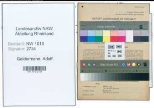 Entnazifizierung Adolf Geldermann , geb. 11.11.1867 (Landwirt)