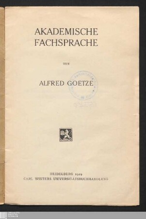 Akademische Fachsprache