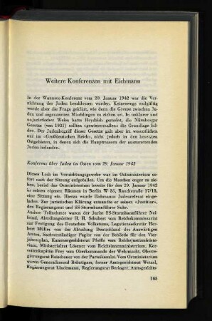 Weitere Konferenzen mit Eichmann