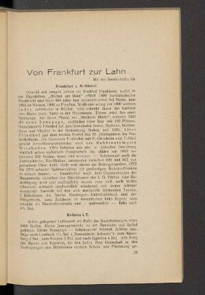 Von Frankfurt zur Lahn