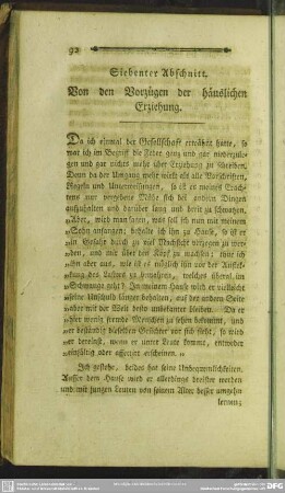 Siebenter Abschnitt. Von den Vorzügen der häuslichen Erziehung