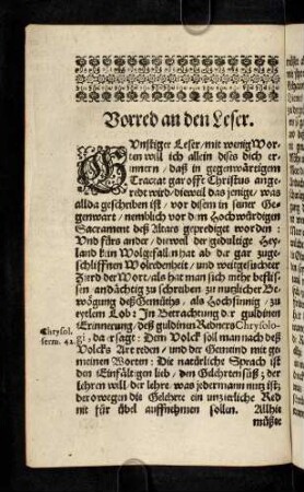6v-7v, Vorred an den Leser.
