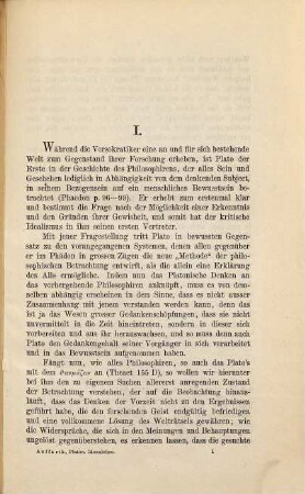 Die Platonische Ideenlehre