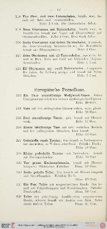 Europäische Porzellane (Nr. 223-335)
