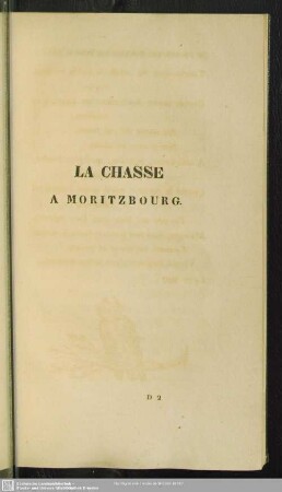 La Chasse A Moritzbourg