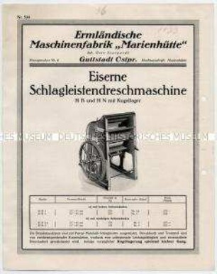 Eiserne Schlagleistendreschmaschine / Stirnrad-Bügel-Göpel / Bügel-Göpel