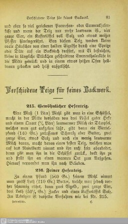 Verschiedene Teige für feines Backwerk