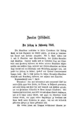 Zweiter Abschnitt. Der Feldzug in Schleswig 1848