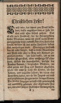 Christlichen Leser!