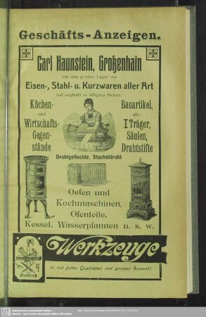 Anzeigen : Geschäfts-Anzeigen