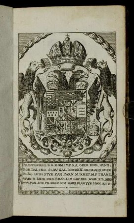 [...nebst Vorsetzung des Herrn Cammer-Richters Hrn Präsidenten und Hrn. Assessoren Wappen[...]
