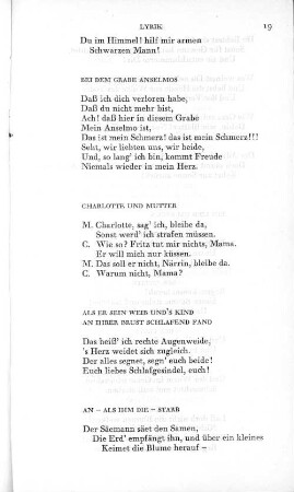 An - als ihm die - starb