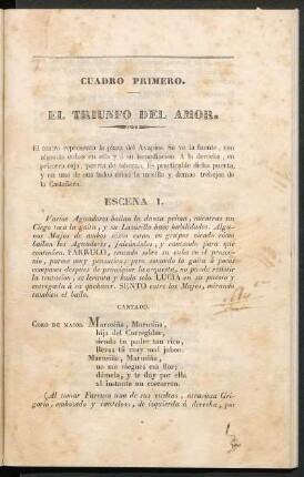 Cuadro primero - El triunfo del amor
