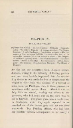 Chapter IX. The Sanda Valley