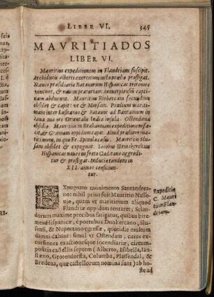 Liber VI. Mauritius expeditionem in Flandriam suscipit [...]