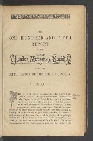 The one hundred and fifth report