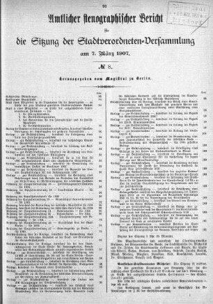 No 8, 7. März 1907