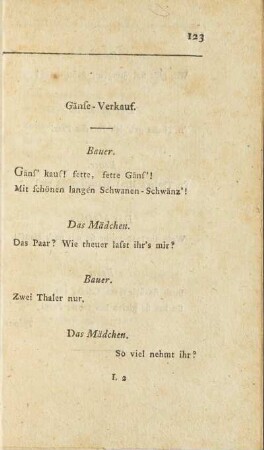 Gänse-Verkauf.