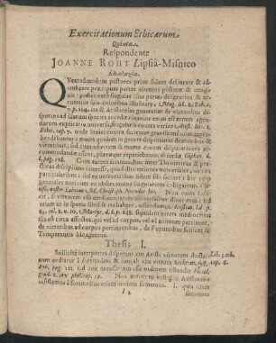 Exercitationum Ethicarum Quinta Respondente Joanne Roht Lipsia-Misnico.