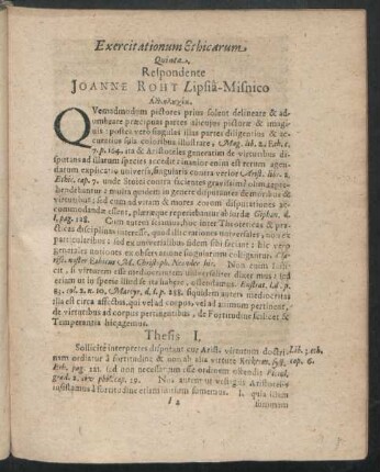 Exercitationum Ethicarum Quinta Respondente Joanne Roht Lipsia-Misnico.