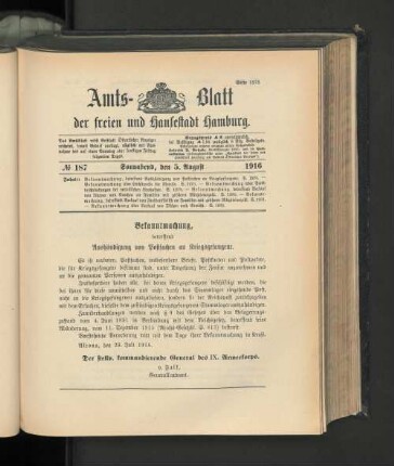 No. 187, 5. August 1916