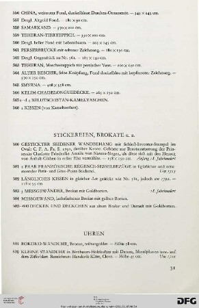 Uhren (Nr. 601-609)