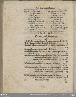 Index II. Rerum potissimarum