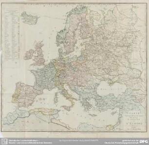 Carte politique, hydrographique & routiere de l'Europe