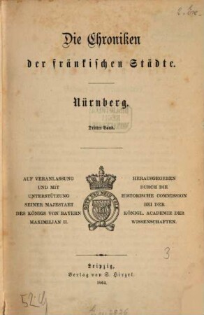 Die Chroniken der fränkischen Städte, 3. Nürnberg