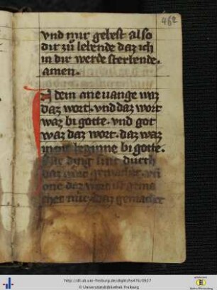 [462r - 463v] Prolog des Johannesevangeliums.