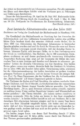 Zwei lateinische Abiturientenreden aus dem Jahr 1805