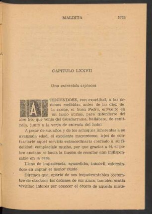Capítulo LXXVII - Una entrevista espinosa
