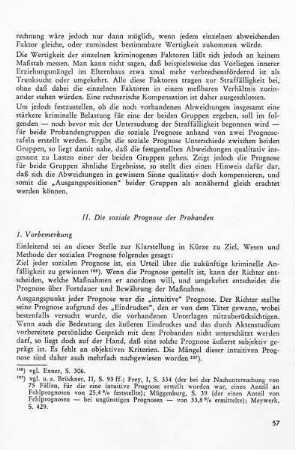 II. Die soziale Prognose der Probanden