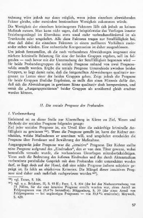 II. Die soziale Prognose der Probanden