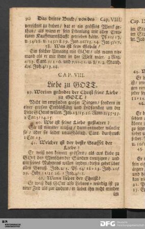 Cap. VIII. Liebe zu GOTT.