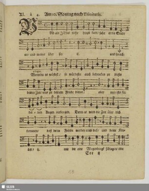 XI. Am 10. Sontage nach Trinitatis: Vnd als Jesus nahe hinzu kam