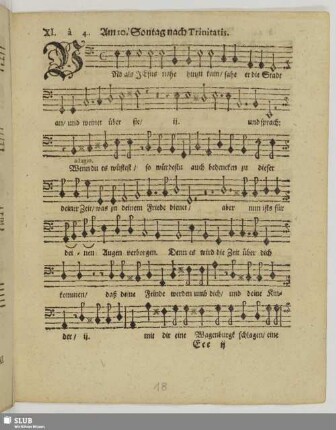 XI. Am 10. Sontage nach Trinitatis: Vnd als Jesus nahe hinzu kam