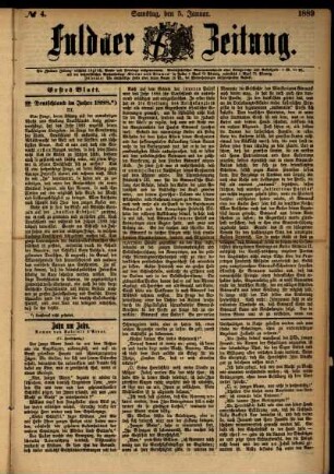 Ausgabe vom Samstag, den 05. Januar 1889.