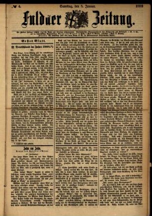 Ausgabe vom Samstag, den 05. Januar 1889.